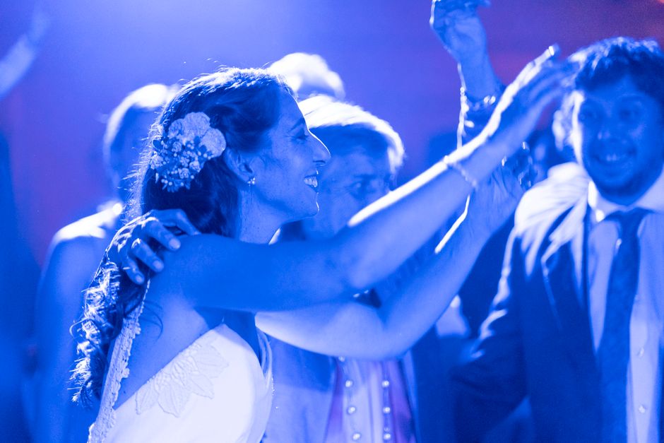 Cinematic wedding reception and dancing